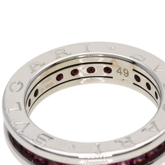 BVLGARI Ring K18WG Silver B-zero1 B-zero One XS 1 Band Garnet #49 Women Used Authentic