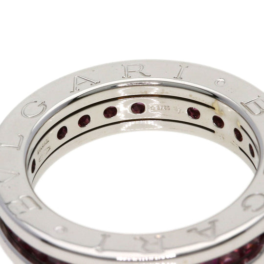 BVLGARI Ring K18WG Silver B-zero1 B-zero One XS 1 Band Garnet #49 Women Used Authentic