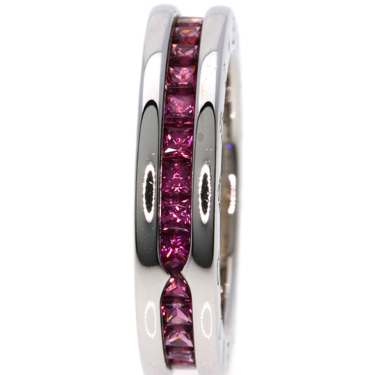 BVLGARI Ring K18WG Silver B-zero1 B-zero One XS 1 Band Garnet #49 Women Used Authentic