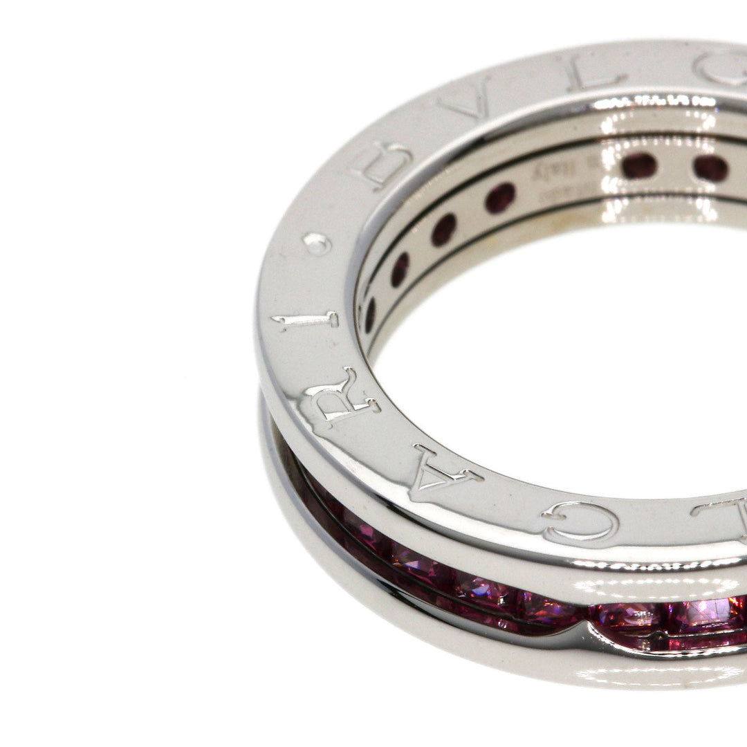 BVLGARI Ring K18WG Silver B-zero1 B-zero One XS 1 Band Garnet #49 Women Used Authentic