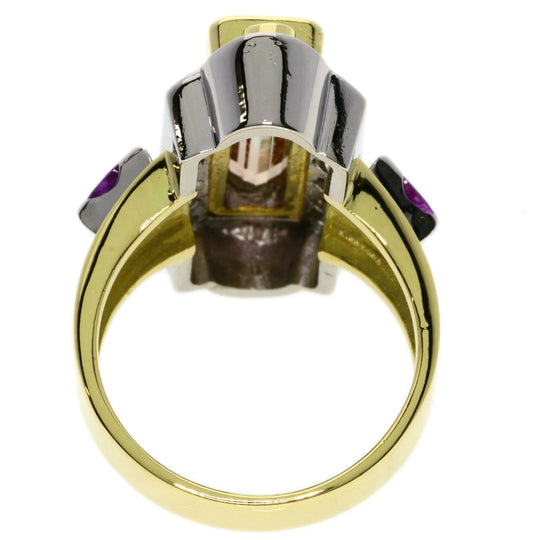 Kenji kiuchi Ring 18K Yellow Gold gold Party Color Tourmaline Pink Sapphire Diamond