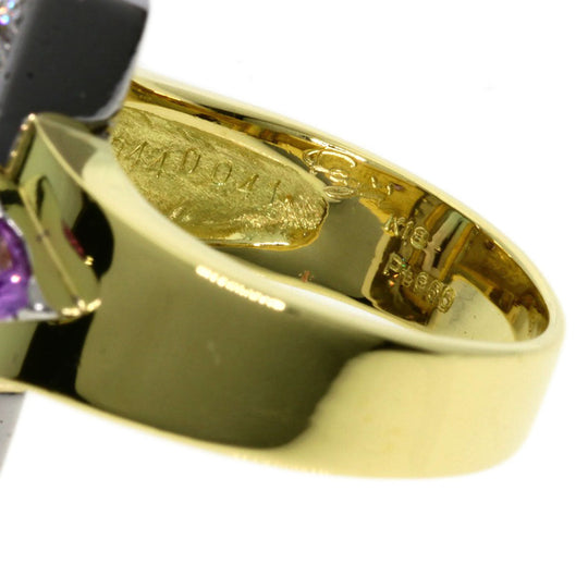 Kenji kiuchi Ring 18K Yellow Gold gold Party Color Tourmaline Pink Sapphire Diamond