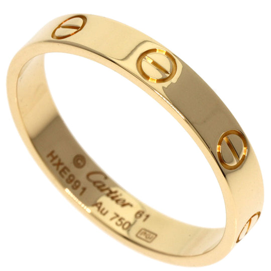 CARTIER Ring 18K Yellow Gold gold Mini love ring #61 unisex(Unisex) Used Authentic