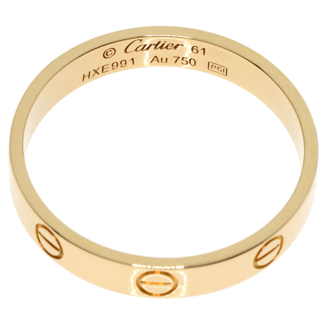 CARTIER Ring 18K Yellow Gold gold Mini love ring #61 unisex(Unisex) Used Authentic