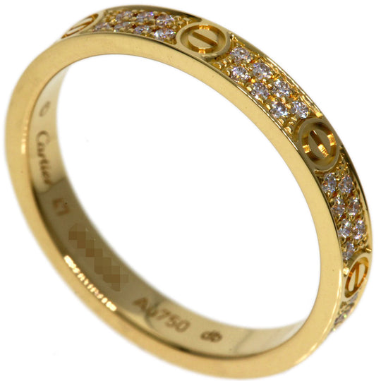 CARTIER Ring 18K Yellow Gold gold Mini Love Ring Pavé Diamond #47