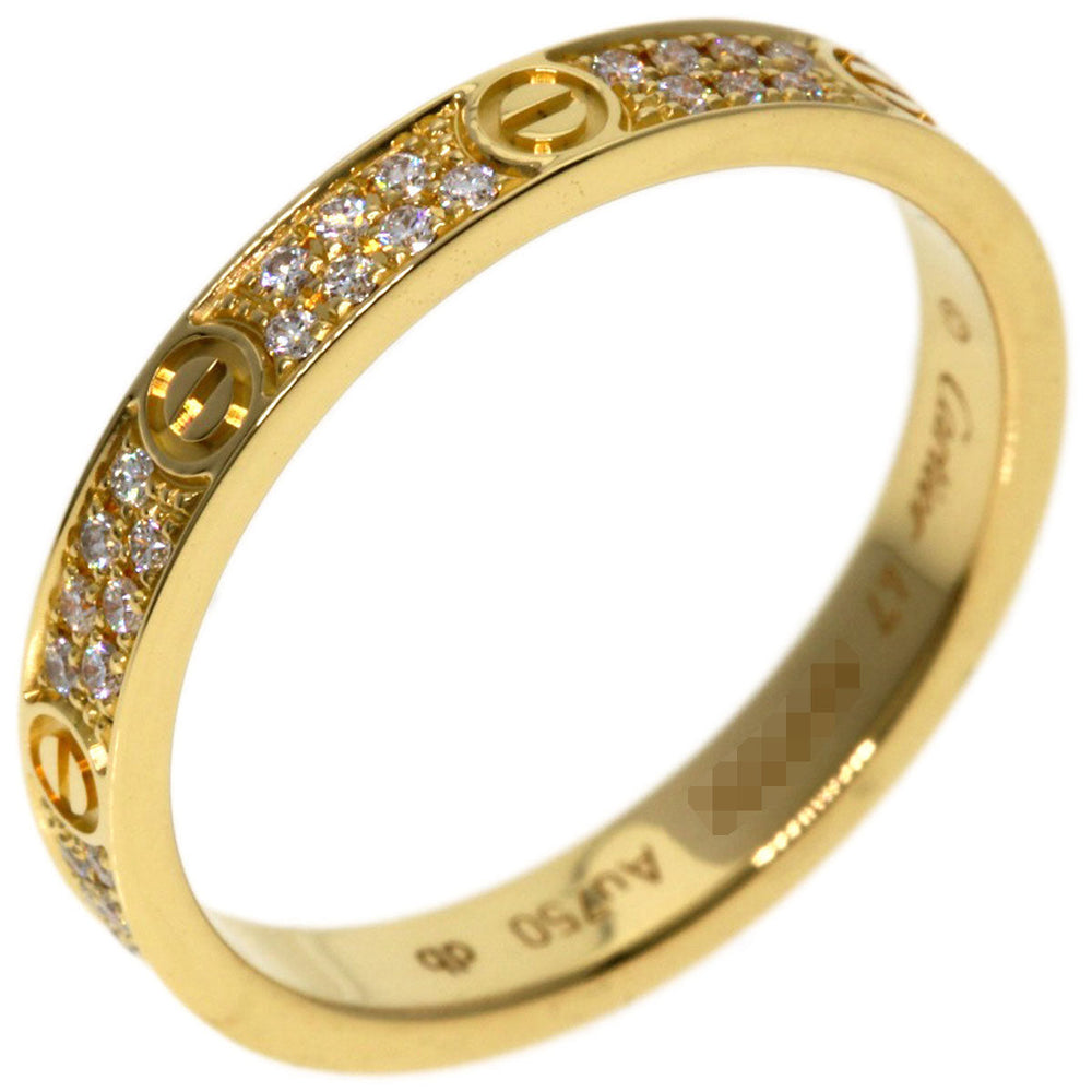 CARTIER Ring 18K Yellow Gold gold Mini Love Ring Pavé Diamond #47