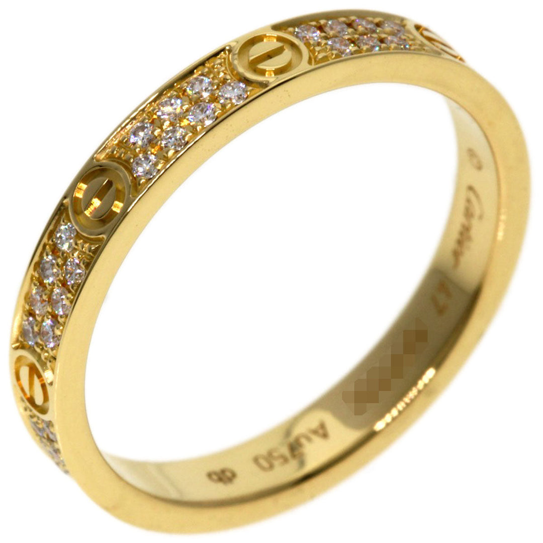 CARTIER Ring 18K Yellow Gold gold Mini Love Ring Pavé Diamond #47