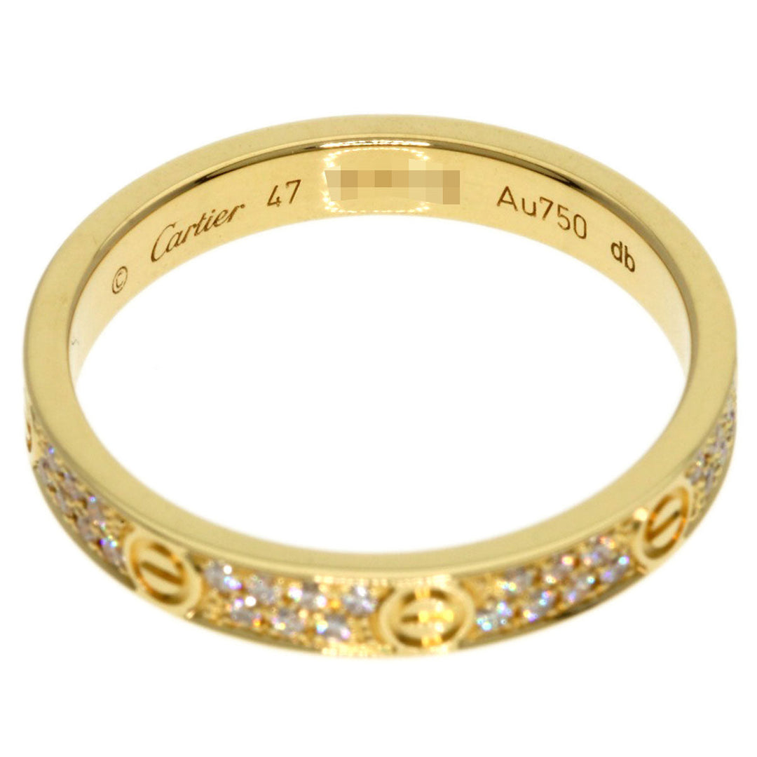 CARTIER Ring 18K Yellow Gold gold Mini Love Ring Pavé Diamond #47
