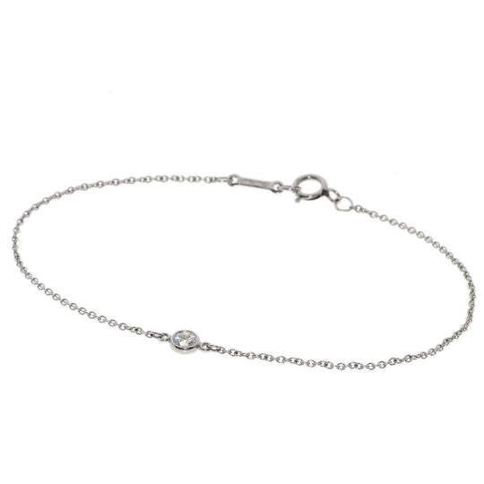 TIFFANY&Co. bracelet PT950 Silver By the yard diamond Women Used Authentic