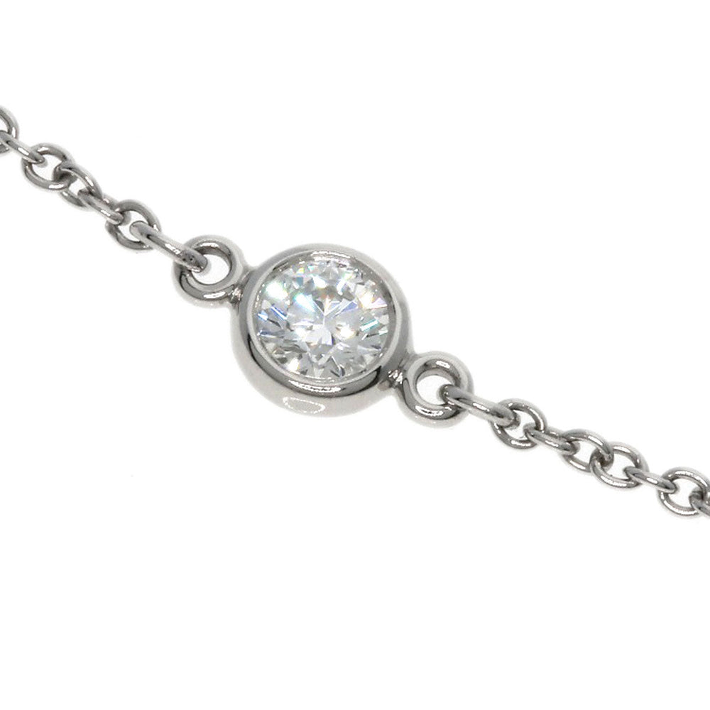 TIFFANY&Co. bracelet PT950 Silver By the yard diamond Women Used Authentic