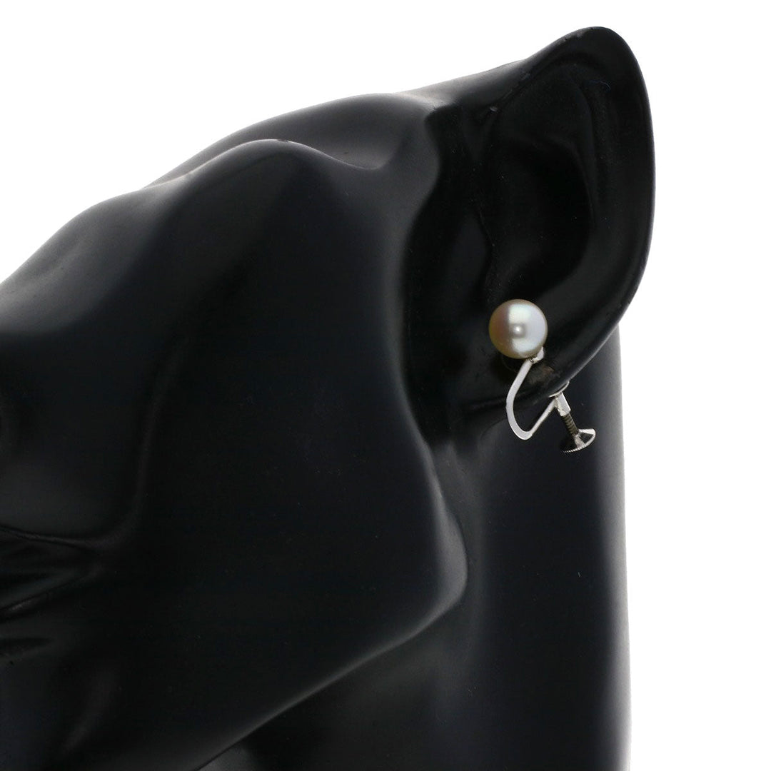 TASAKI Earring K14WG Silver Akoya pearl Pearl Women Used Authentic