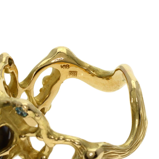 SHUN TAMURA Ring 18K Yellow Gold gold Black pearl pearl diamond