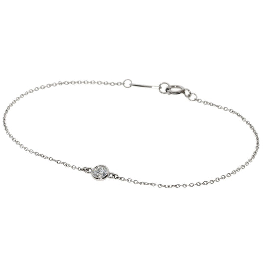 TIFFANY&Co. bracelet PT950 Silver By the yard diamond Women Used Authentic