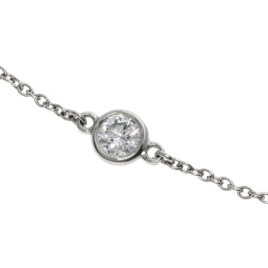 TIFFANY&Co. bracelet PT950 Silver By the yard diamond Women Used Authentic