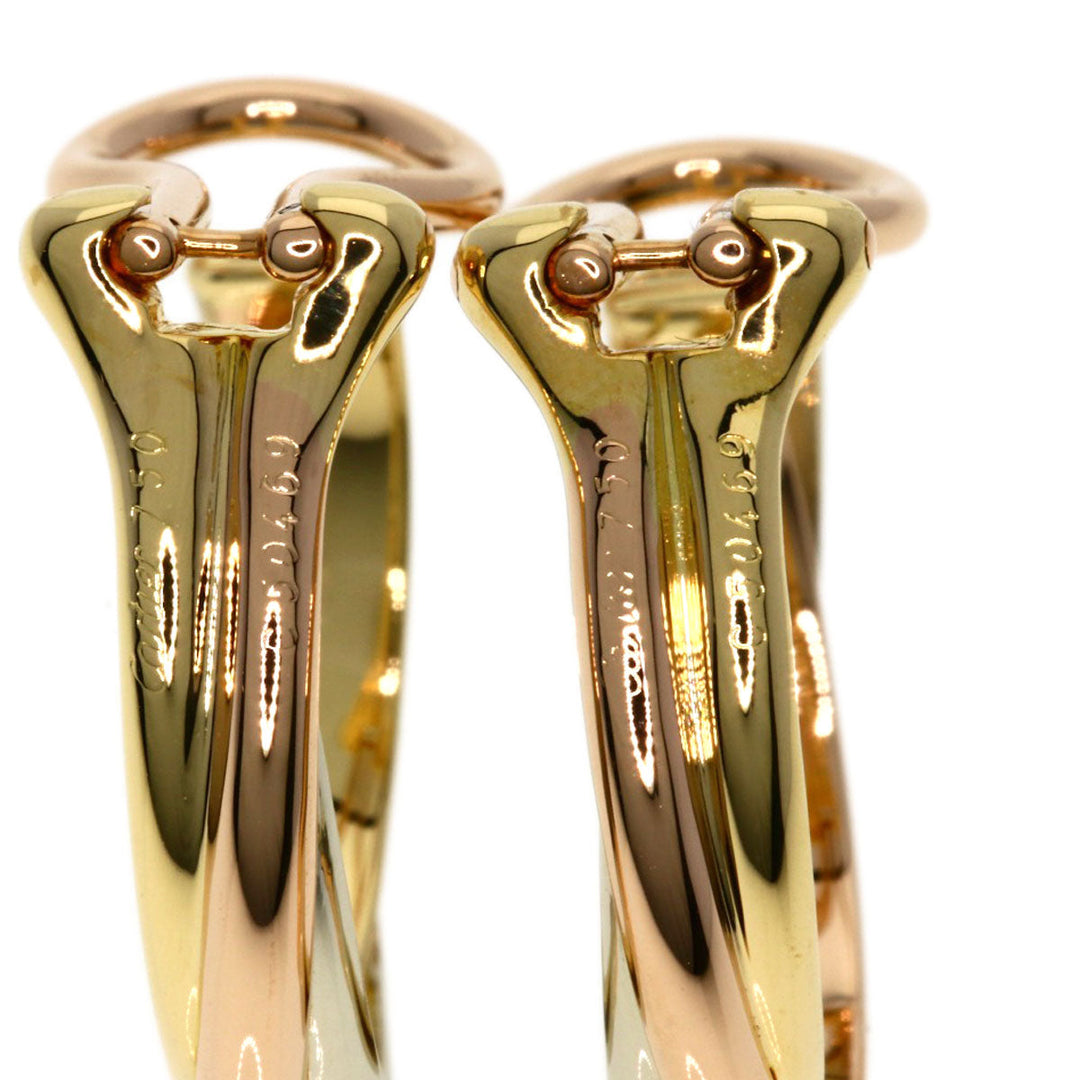 CARTIER Earring K18YG , K18WG , K18PG gold Trinity Women Used Authentic
