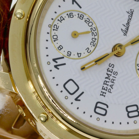 HERMES Watches Mechanical Automatic CL5.785 18K Yellow Gold gold Clipper Power Reserve white dial