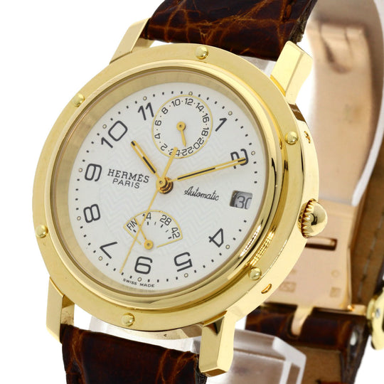 HERMES Watches Mechanical Automatic CL5.785 18K Yellow Gold gold Clipper Power Reserve white dial