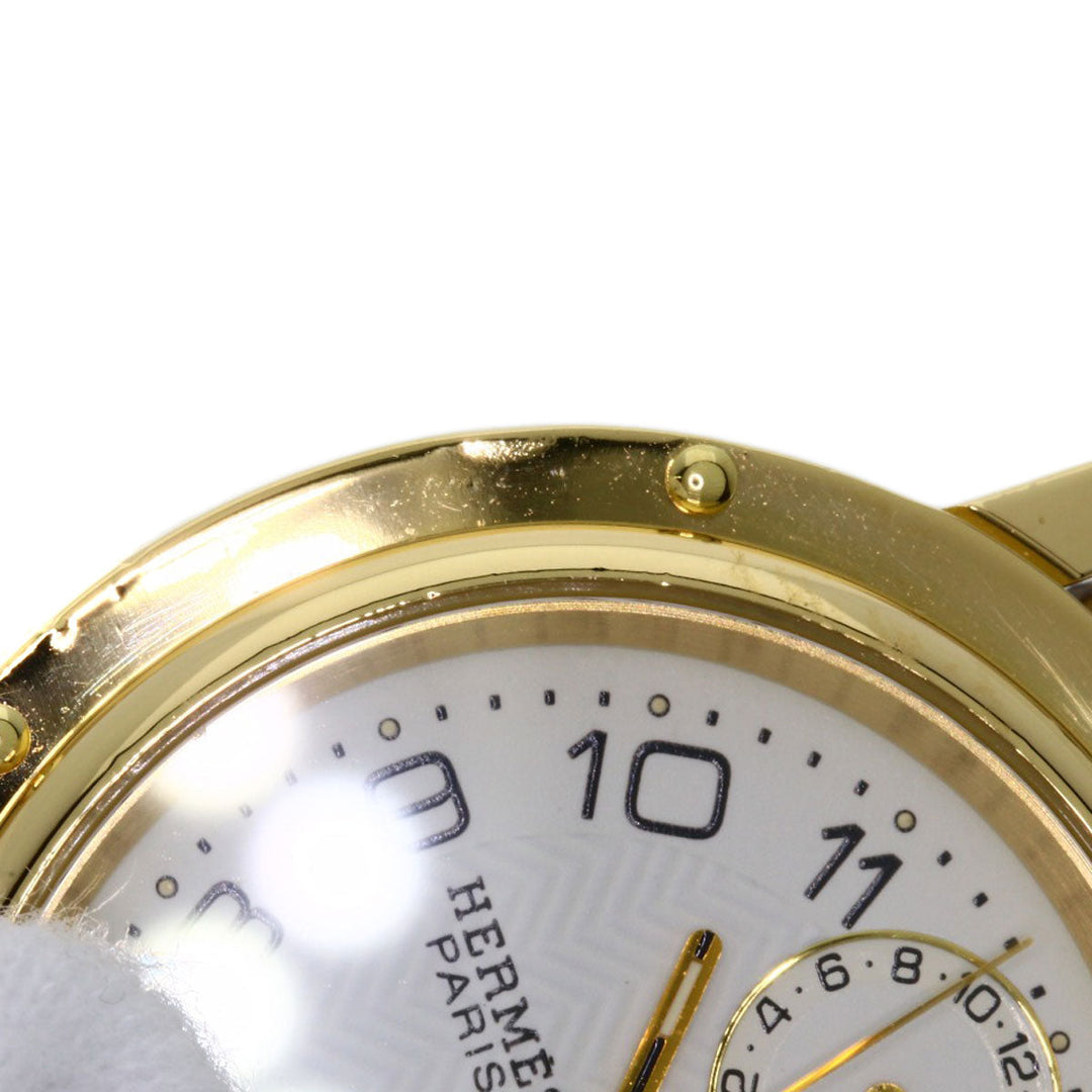 HERMES Watches Mechanical Automatic CL5.785 18K Yellow Gold gold Clipper Power Reserve white dial