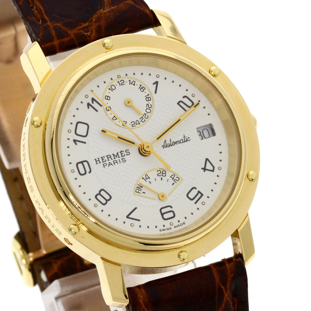 HERMES Watches Mechanical Automatic CL5.785 18K Yellow Gold gold Clipper Power Reserve white dial