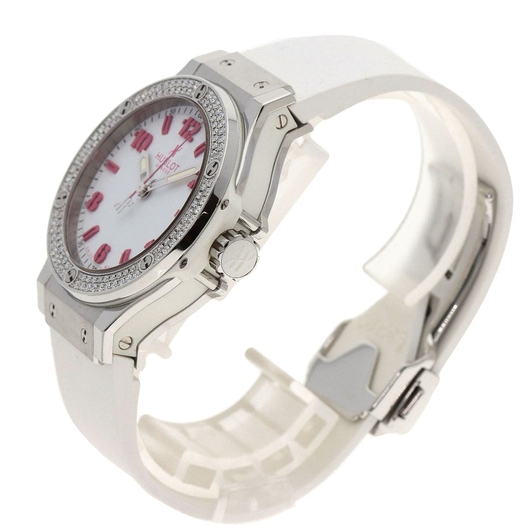 HUBLOT Watches Quartz 361.SE.2090.RW.1104.NAS11 Stainless Steel, Rubber, Diamond Silver Big Bang Diamond FIFA Women's World Cup 2011 Limited to 100 pieces worldwide white dial Women Used Authentic