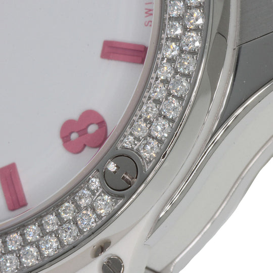 HUBLOT Watches Quartz 361.SE.2090.RW.1104.NAS11 Stainless Steel, Rubber, Diamond Silver Big Bang Diamond FIFA Women's World Cup 2011 Limited to 100 pieces worldwide white dial Women Used Authentic