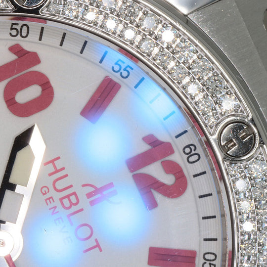 HUBLOT Watches Quartz 361.SE.2090.RW.1104.NAS11 Stainless Steel, Rubber, Diamond Silver Big Bang Diamond FIFA Women's World Cup 2011 Limited to 100 pieces worldwide white dial Women Used Authentic