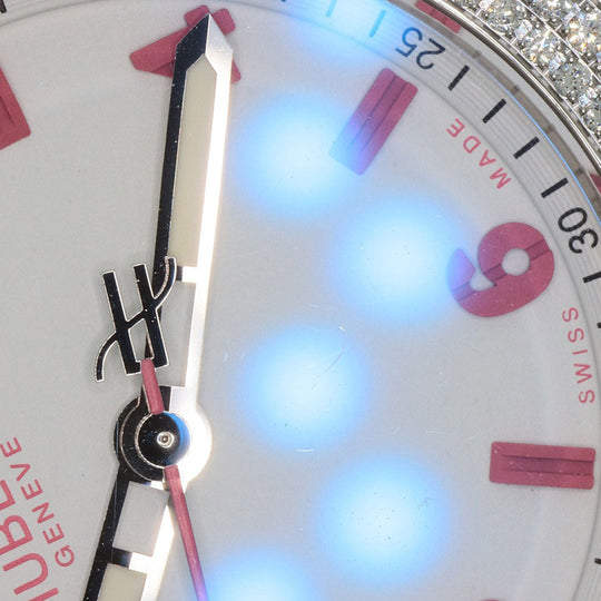 HUBLOT Watches Quartz 361.SE.2090.RW.1104.NAS11 Stainless Steel, Rubber, Diamond Silver Big Bang Diamond FIFA Women's World Cup 2011 Limited to 100 pieces worldwide white dial Women Used Authentic