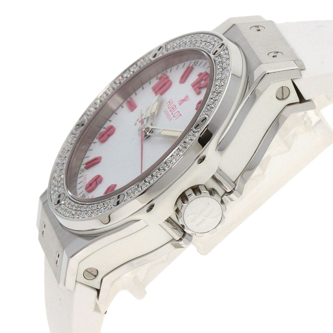 HUBLOT Watches Quartz 361.SE.2090.RW.1104.NAS11 Stainless Steel, Rubber, Diamond Silver Big Bang Diamond FIFA Women's World Cup 2011 Limited to 100 pieces worldwide white dial Women Used Authentic