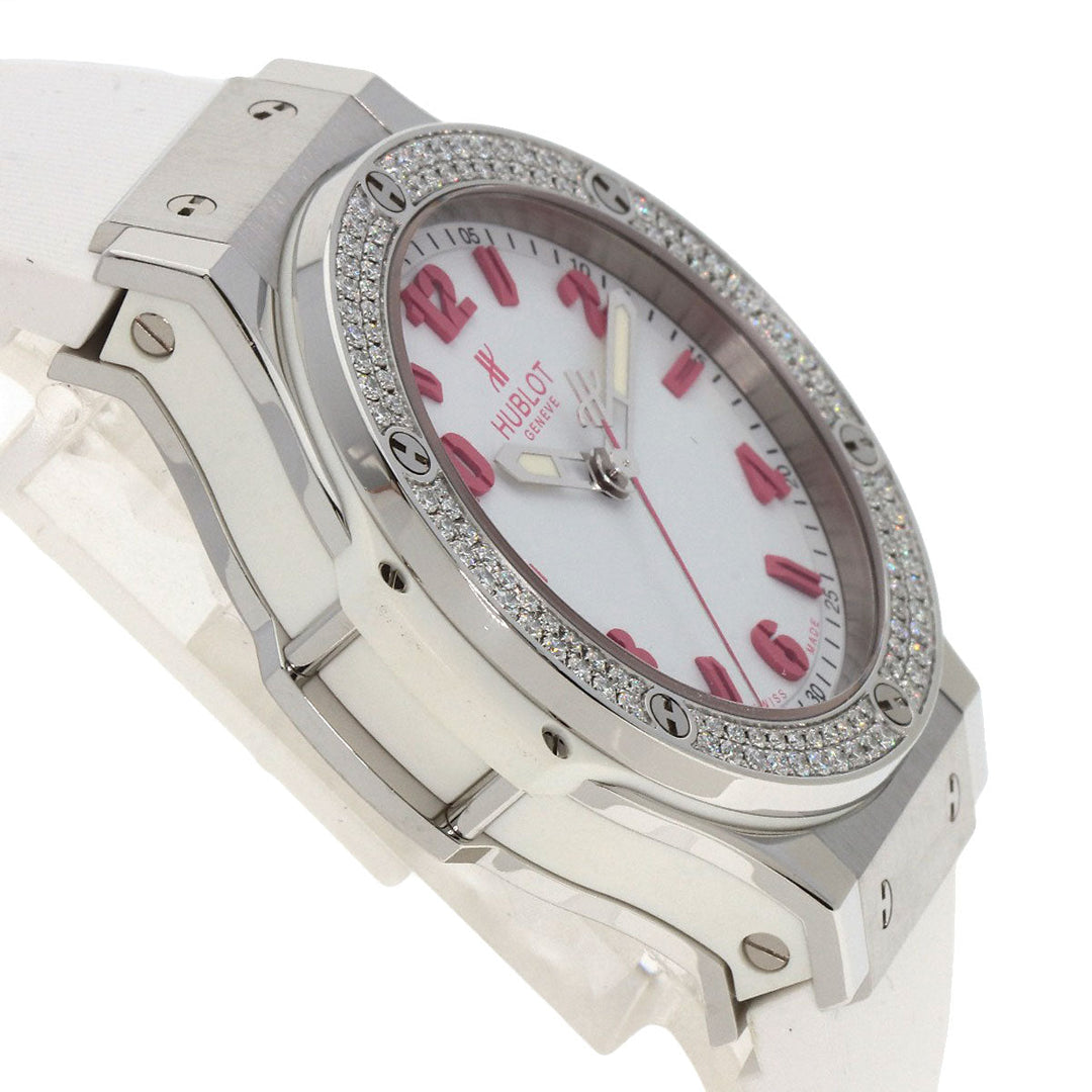 HUBLOT Watches Quartz 361.SE.2090.RW.1104.NAS11 Stainless Steel, Rubber, Diamond Silver Big Bang Diamond FIFA Women's World Cup 2011 Limited to 100 pieces worldwide white dial Women Used Authentic