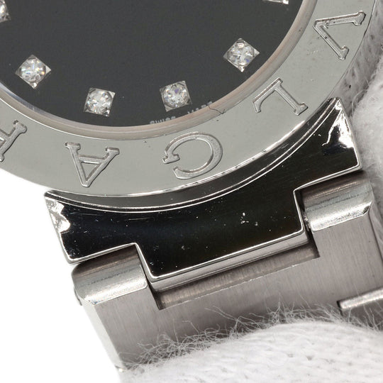 BVLGARI Watches Quartz BB23SS Stainless Steel , Stainless Steel Silver BVLGARI BVLGARI 12P Diamond black dial Women Used Authentic
