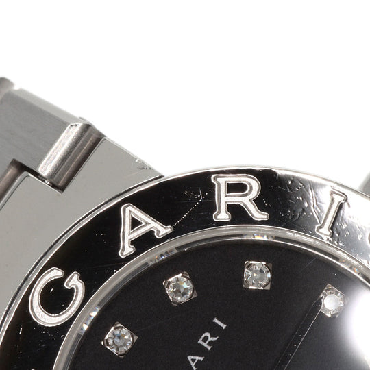 BVLGARI Watches Quartz BB23SS Stainless Steel , Stainless Steel Silver BVLGARI BVLGARI 12P Diamond black dial Women Used Authentic