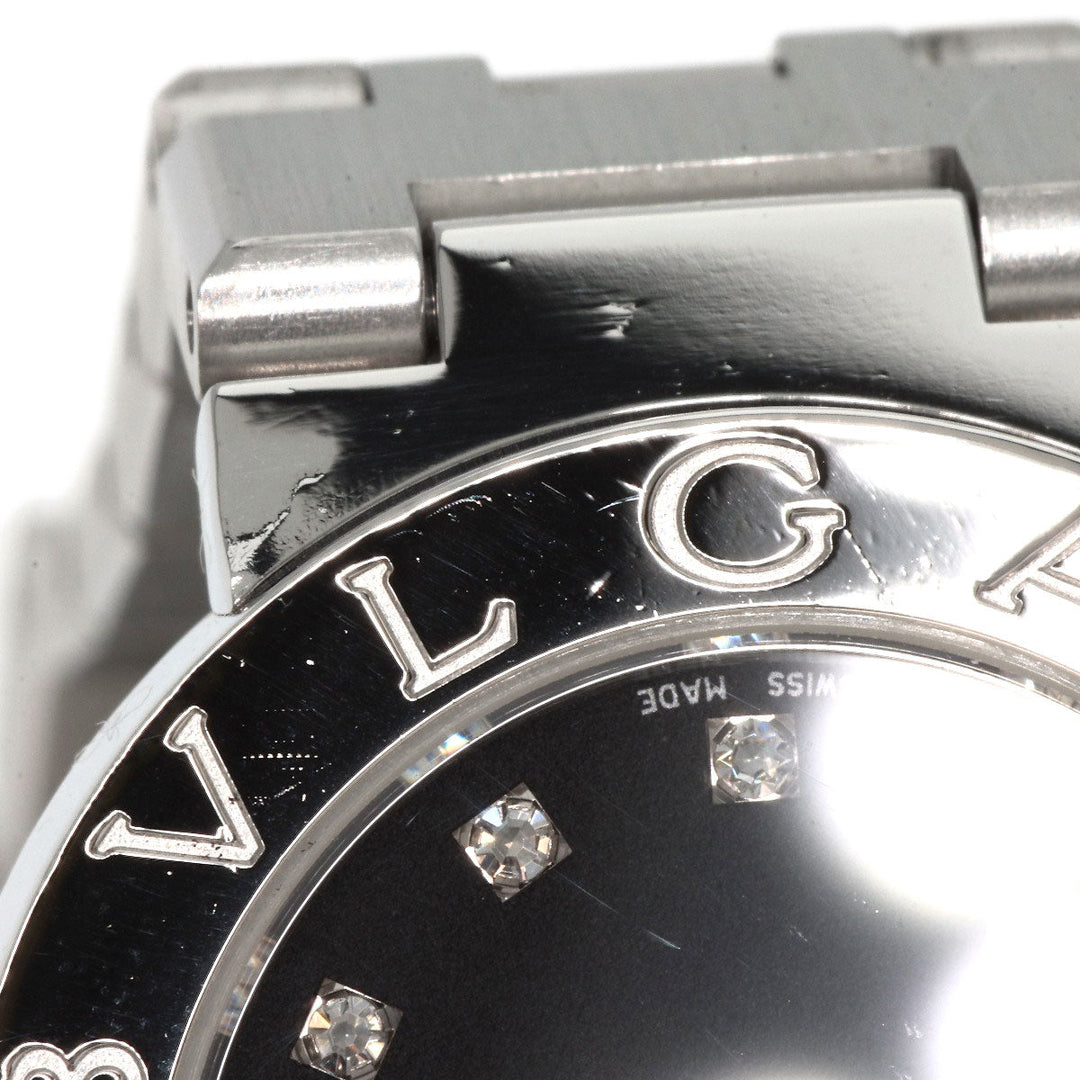 BVLGARI Watches Quartz BB23SS Stainless Steel , Stainless Steel Silver BVLGARI BVLGARI 12P Diamond black dial Women Used Authentic