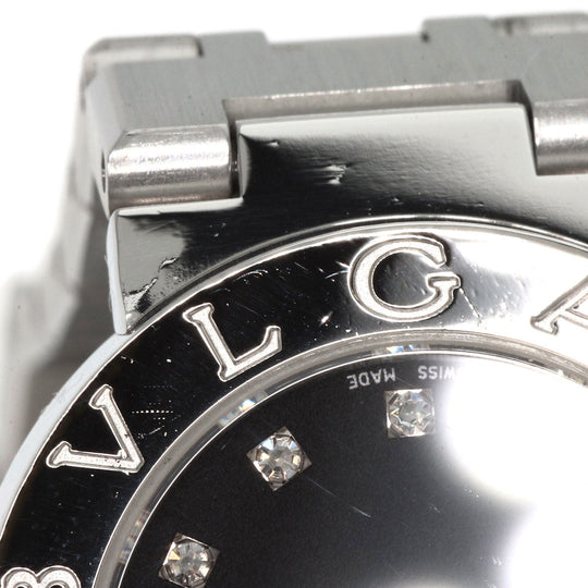 BVLGARI Watches Quartz BB23SS Stainless Steel , Stainless Steel Silver BVLGARI BVLGARI 12P Diamond black dial Women Used Authentic