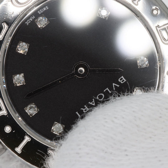 BVLGARI Watches Quartz BB23SS Stainless Steel , Stainless Steel Silver BVLGARI BVLGARI 12P Diamond black dial Women Used Authentic