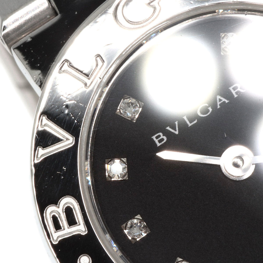 BVLGARI Watches Quartz BB23SS Stainless Steel , Stainless Steel Silver BVLGARI BVLGARI 12P Diamond black dial Women Used Authentic