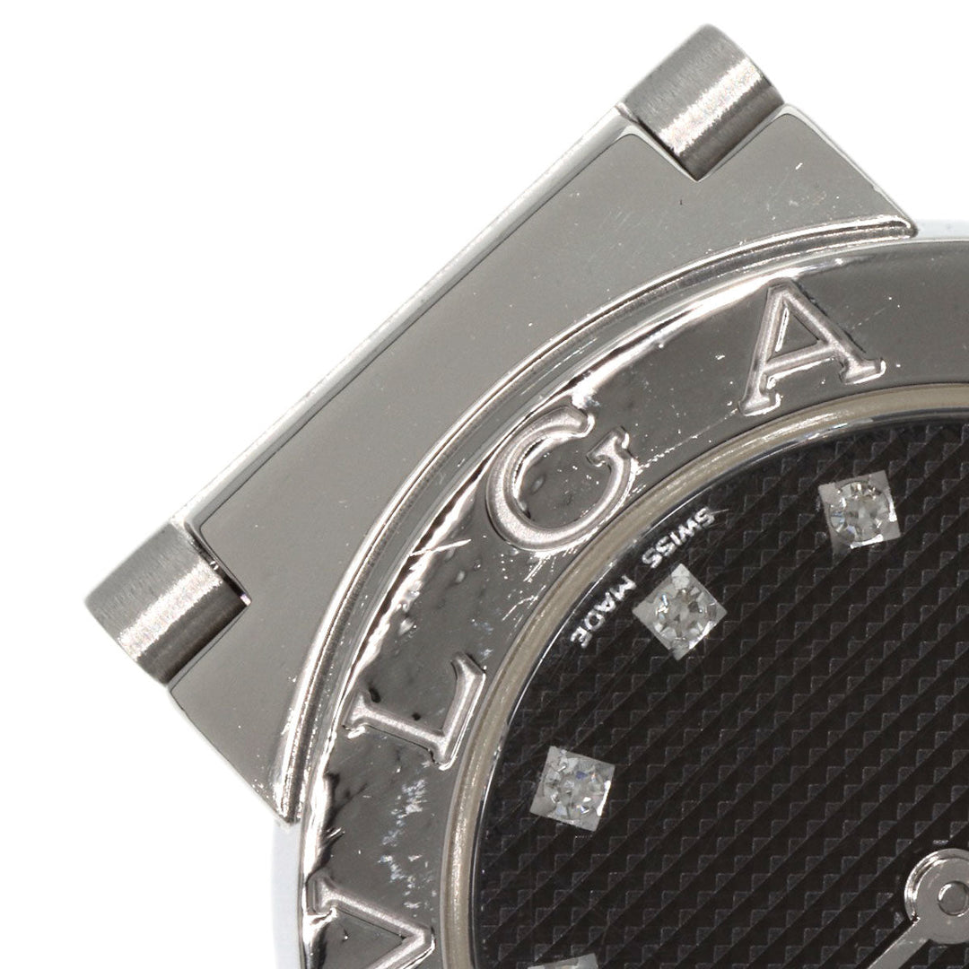 BVLGARI Watches Quartz BB26SS Stainless Steel , Stainless Steel Silver BVLGARI BVLGARI 12P Diamond black dial Women Used Authentic