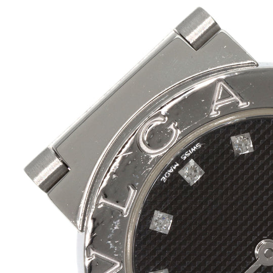 BVLGARI Watches Quartz BB26SS Stainless Steel , Stainless Steel Silver BVLGARI BVLGARI 12P Diamond black dial Women Used Authentic