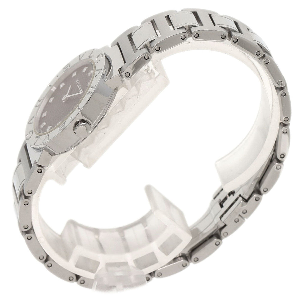 BVLGARI Watches Quartz BB26SS Stainless Steel , Stainless Steel Silver BVLGARI BVLGARI 12P Diamond black dial Women Used Authentic