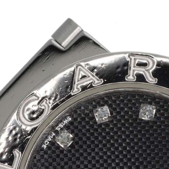 BVLGARI Watches Quartz BB26SS Stainless Steel , Stainless Steel Silver BVLGARI BVLGARI 12P Diamond black dial Women Used Authentic