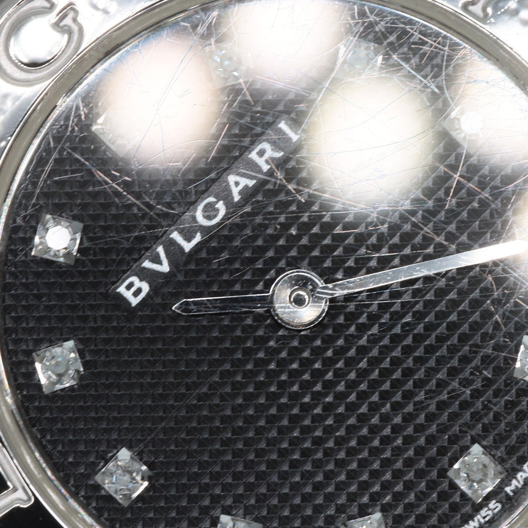 BVLGARI Watches Quartz BB26SS Stainless Steel , Stainless Steel Silver BVLGARI BVLGARI 12P Diamond black dial Women Used Authentic