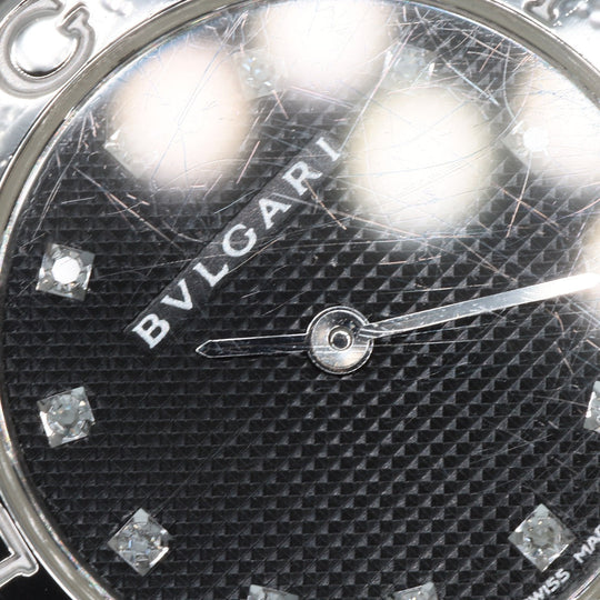 BVLGARI Watches Quartz BB26SS Stainless Steel , Stainless Steel Silver BVLGARI BVLGARI 12P Diamond black dial Women Used Authentic