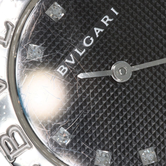 BVLGARI Watches Quartz BB26SS Stainless Steel , Stainless Steel Silver BVLGARI BVLGARI 12P Diamond black dial Women Used Authentic