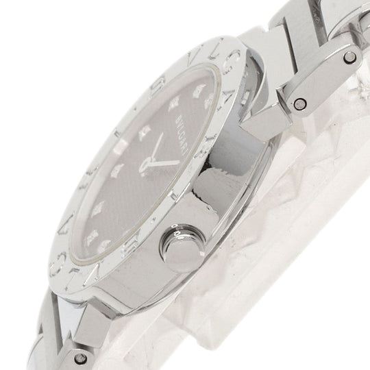 BVLGARI Watches Quartz BB26SS Stainless Steel , Stainless Steel Silver BVLGARI BVLGARI 12P Diamond black dial Women Used Authentic