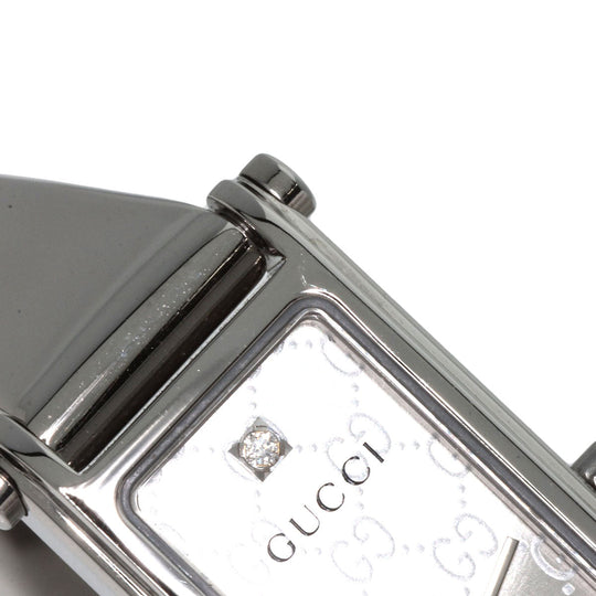 GUCCI Watches Quartz 1500L Stainless Steel , Stainless Steel Silver Square Face 1P Diamond Silver dial Women Used Authentic
