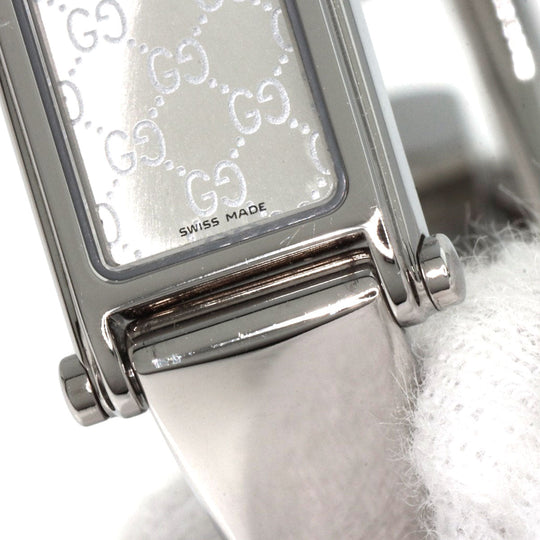 GUCCI Watches Quartz 1500L Stainless Steel , Stainless Steel Silver Square Face 1P Diamond Silver dial Women Used Authentic
