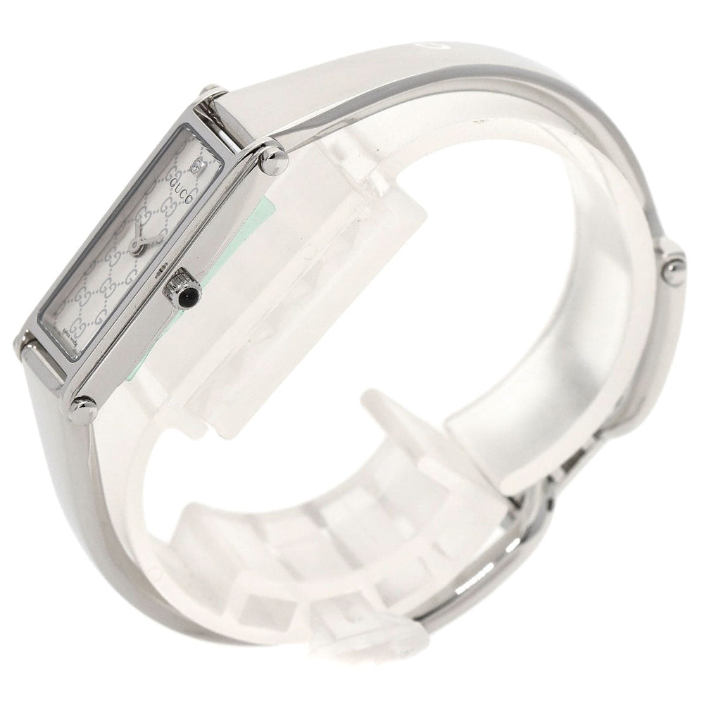 GUCCI Watches Quartz 1500L Stainless Steel , Stainless Steel Silver Square Face 1P Diamond Silver dial Women Used Authentic