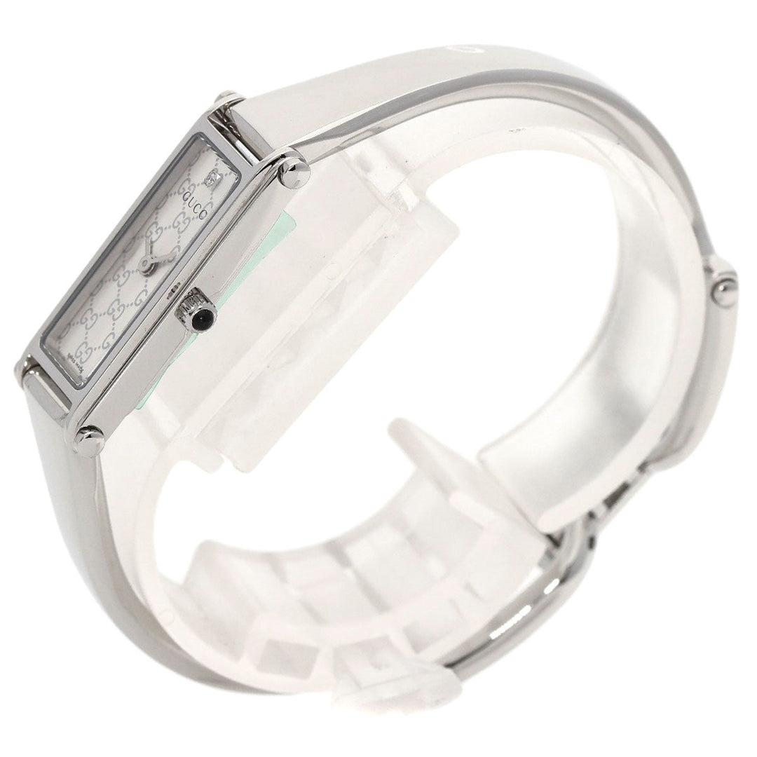 GUCCI Watches Quartz 1500L Stainless Steel , Stainless Steel Silver Square Face 1P Diamond Silver dial Women Used Authentic