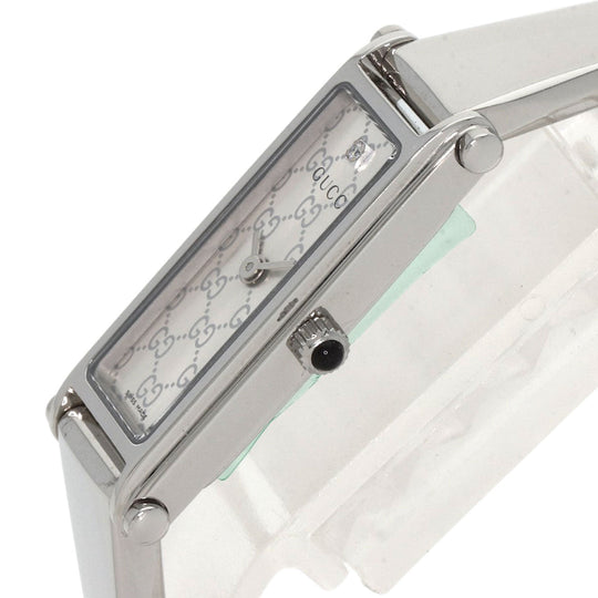 GUCCI Watches Quartz 1500L Stainless Steel , Stainless Steel Silver Square Face 1P Diamond Silver dial Women Used Authentic