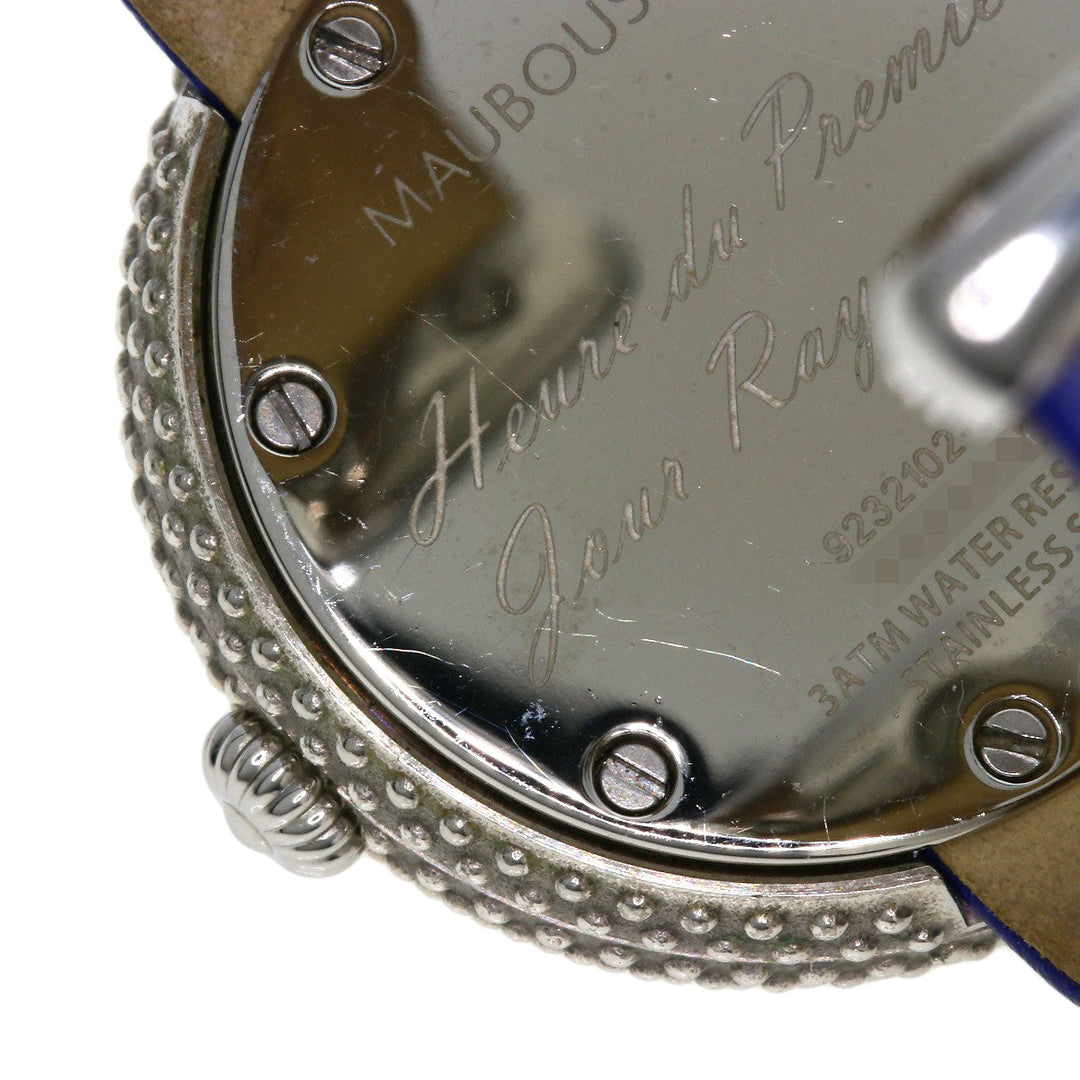 MAUBOUSSIN Watches Quartz 9232102-556 Stainless Steel, Leather Silver Rule du 1er jour Rayonnant White shell dial Women Used Authentic