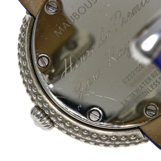 MAUBOUSSIN Watches Quartz 9232102-556 Stainless Steel, Leather Silver Rule du 1er jour Rayonnant White shell dial Women Used Authentic